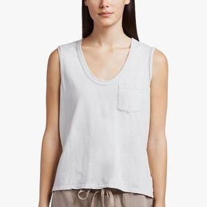 James Perse Women's Embroidered Lotus Vintage Tank Top Shirt